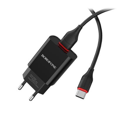 СЗУ с выходом USB Borofone BA20A (2.1A/1USB/кабель Type-C) черное