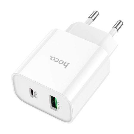 СЗУ с выходом USB Hoco C80A Plus (PD20W/QC3.0/1USB/1USB C) белое