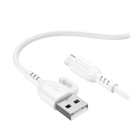 Кабель USB - Micro USB Borofone BX91 "Symbol" (2.4А, 100см) белый
