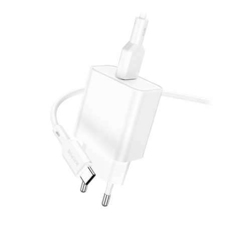СЗУ с выходом USB Borofone BA72A (18W/QC3.0/1USB/кабель Type-C) белое