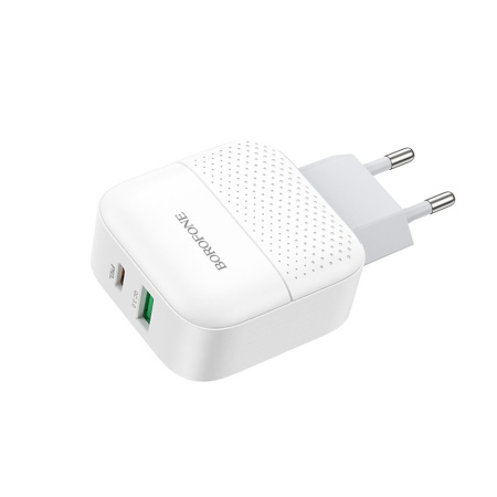 СЗУ с выходом USB Borofone BA46A (PD20W/QC3.0/1USB/1USB PD) белое