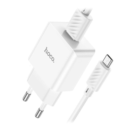СЗУ с выходом USB Hoco C106A (2.1A/1USB/кабель micro USB) белое