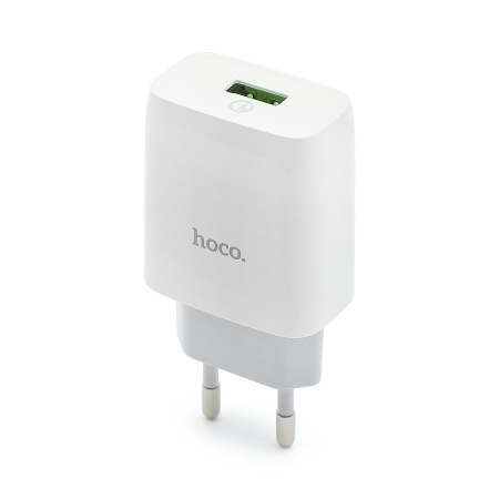 СЗУ с выходом USB Hoco C72Q (18W/QC3.0/1USB/кабель Type-C) белое