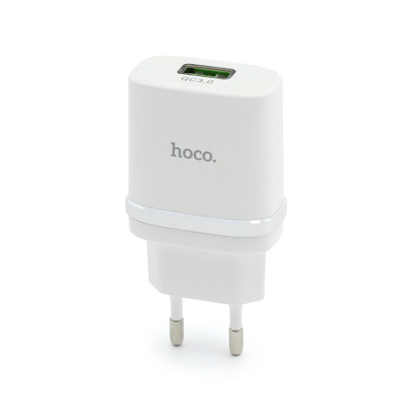 СЗУ с выходом USB Hoco C12Q (18W/QC3.0/1USB/кабель Type-C) белое